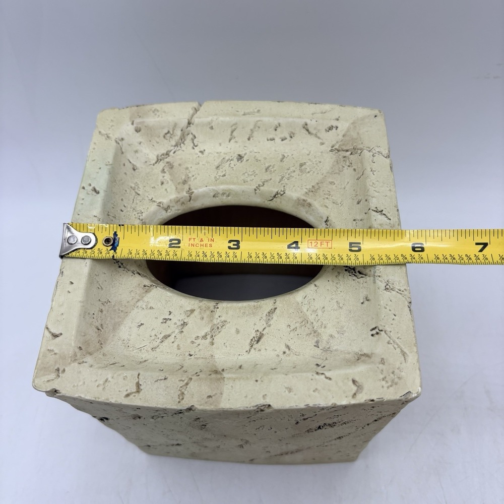 Croscill Quarry Faux Marble Tissue Box Cover Beige Stone Look Bathroom Decor - Picture 9 of 9